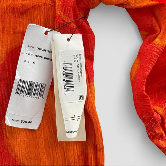 NWT Liverpool Los Angeles Floral Ombre Puff
Sleeve Woven Top Medium Orange - Picture 7 of 8